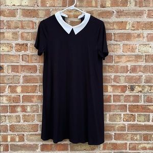 Black dress white collar